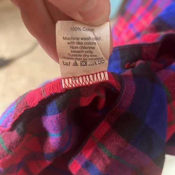 J Crew 100% Cotton Red Blue Flannel Sleep Shirt Size S - Picture 3 of 5